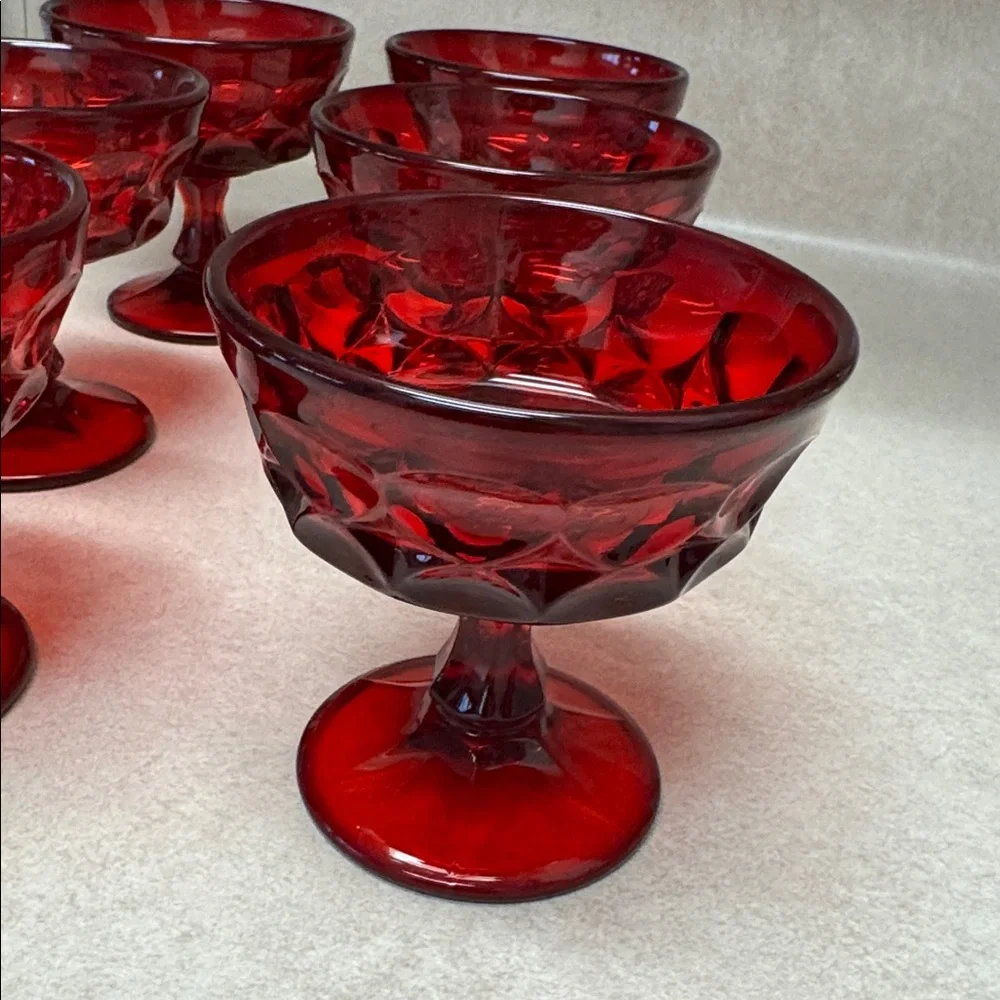 Set of six Ruby red Noritake dessert goblets - Picture 2 of 3